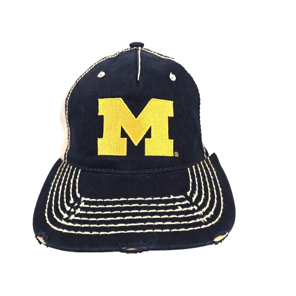 Michigan Wolverines NCAA Retro Brand Blue Two Tone Adjustable Snapback Hat New